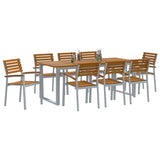 Garden Dining Set 5 pcs Grey and brown Solid acacia wood 3284350