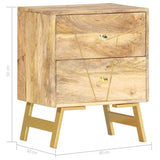 285876 Bedside Cabinet 40x30x50 cm Solid Mango Wood