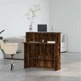 Reception Desk Smoked Oak 100x40x104 cm Engineered Wood 859055