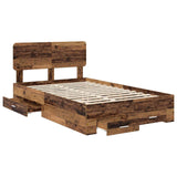 Bed Frame with Headboard Old Wood 120 x 190 cm Engineered Wood 3412407
