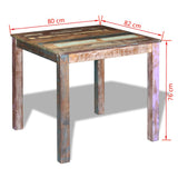 243452 Dining Table Solid Reclaimed Wood 80x82x76 cm