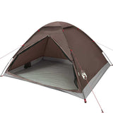 ZNTS Camping Tent Dome 4-Person Brown Waterproof 4009637