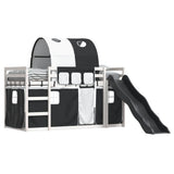 Bunk Bed without Mattress with Slide White and Black 90x190 cm Single 3284155
