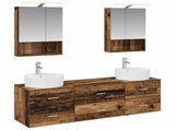 Bathroom Furniture Set 5 pcs Old Wood Engineered Wood and Glass 3406885
