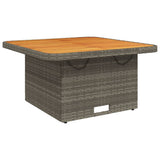 Garden Table Grey 80x80x71 cm Poly Rattan and Acacia Wood 368270