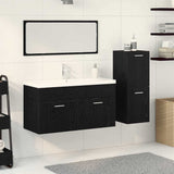 Bathroom Furniture Set 4 pcs Black Oak Engineered Wood 3334353