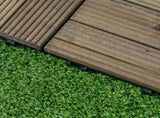 27 Pcs Wooden Interlocking Decking Tiles, Outdoor Flooring Tiles for Patio, Balcony, Terrace, Hot T3398P320008