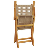 5 Piece Garden Dining Set Beige Poly Rattan and Solid Wood 3281828