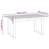 Dining Table NOAIN U-Shaped Legs 160x90x75 cm Solid Wood Pine 4100044
