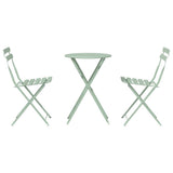 Folding Bistro Set 3 pcs Seafoam Steel 42002970