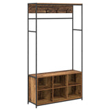 Coat Stand with Shoes Bench Old Wood 100 x 32 x 180.5 cm 8012036