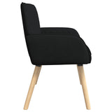 2 Seater Sofa with Solid Wood Legs 2-Seater Black Linen Fabric 42051032