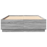 Bed Frame with LED without Mattress Grey Sonoma 120x200 cm 3209623
