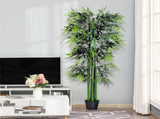 6ft Artificial Bamboo Tree Plant Greenery in A Pot for Home Office Planter 1.8M T3398P343530