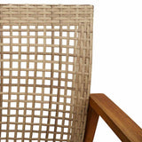 3 Piece Bistro Set Beige Poly Rattan and Acacia Wood 367603