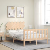 Bed Frame without Mattress Small Double Solid Wood Pine 3193436