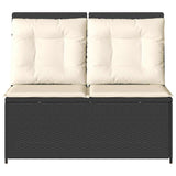 Garden Bench Black Poly Rattan 3394467