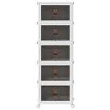 Stackable Storage Box with Wheels 5-Tier 28 L 48,5x29,5x139 cm 4012373