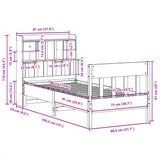 Bed Frame without Mattress White 75x190 cm Small Single Solid Wood Pine 3323285