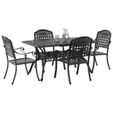 Garden Dining Set 5 pcs Black Aluminium 3334645