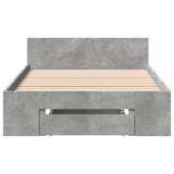 Bed Frame with Drawer without Mattress Concrete Grey 90x200 cm 3280800
