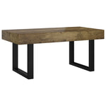 ZNTS Coffee Table Dark Brown and Black 90x45x40 cm MDF and Iron 286100