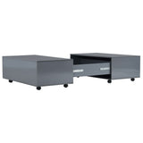 Coffee Table High Gloss Grey 100x100x35 cm 283726