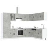 ZNTS 14 Piece Kitchen Cabinet Set Kalmar Concrete Grey Engineered Wood 3314975