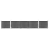 Fence Panel Set WPC 872x146 cm Black 3070462