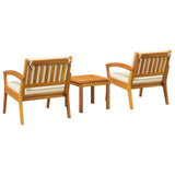 Bistro Set with Cushion 3 pcs Brown Polyester 4106466