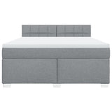Box Spring Bed with Mattress Light Grey 180x200 cm Fabric 3285967