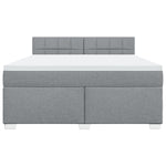 ZNTS Box Spring Bed with Mattress Light Grey 180x200 cm Fabric 3285967