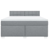 ZNTS Box Spring Bed with Mattress Light Grey 180x200 cm Fabric 3285967