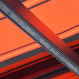 Manual Retractable Awning with LED 450x300 cm Orange and Brown 3055231