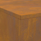 Fire Pit Brown 100 x 100 x 30 cm Weathering Steel 859001