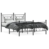 Metal Bed Frame without Mattress with Footboard Black 135x190cm 374356