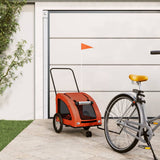 Pet Bike Trailer Orange Oxford Fabric and Iron 93977