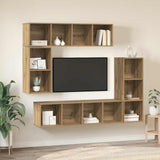TV Cabinet Set Wall-mounted 4 pcs Artisan Oak Engineered Wood 3393224
