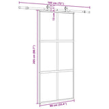 Sliding Door with Hardware Set Black 90x205 cm Tempered Glass 3375824