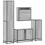 ZNTS 4 Piece Bathroom Furniture Set Grey Sonoma Engineered Wood 3301243