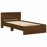 Bed Frame without Mattress with LED Lights Brown Oak 100x200 cm 838805