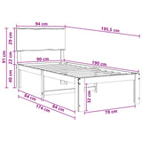 Single Bed Frame with Headboard ROSTOCK Dark Brown 90 x 190 cm 903356