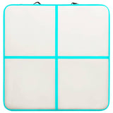 Inflatable Gymnastics Mat with Pump 200x200x10 cm PVC Green 92696