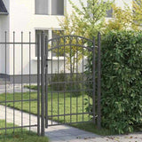 Fence Gate EMMEN 200 x 100 cm Powder-coated steel Grey Lockable 42008976