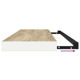 Floating Wall Shelf Oak and White 120x23.5x3.8 cm MDF 326585