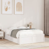 Bed Frame without Mattress White 120x190 cm Small Double Solid Wood Pine 3282388