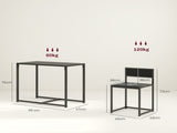 Dining Table and Chairs Set 2, Dining Room Sets, Rectangular Space Saving Table and 2 Chairs for T3398P344253