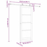 Sliding Door ORKDAL White 83 x 211 cm Solid Pine Wood and Glass 3332140
