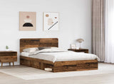 Bed Frame with Headboard Old Wood 120 x 200 cm Solid Pine Wood 3412513