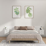 Bed Headboard with Cabinets White Engineered Wood 3115756